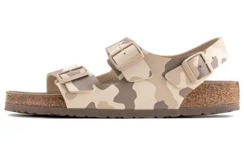 Birkenstock Pu Beach Sandals Men's Camouflage Gray Narrow
