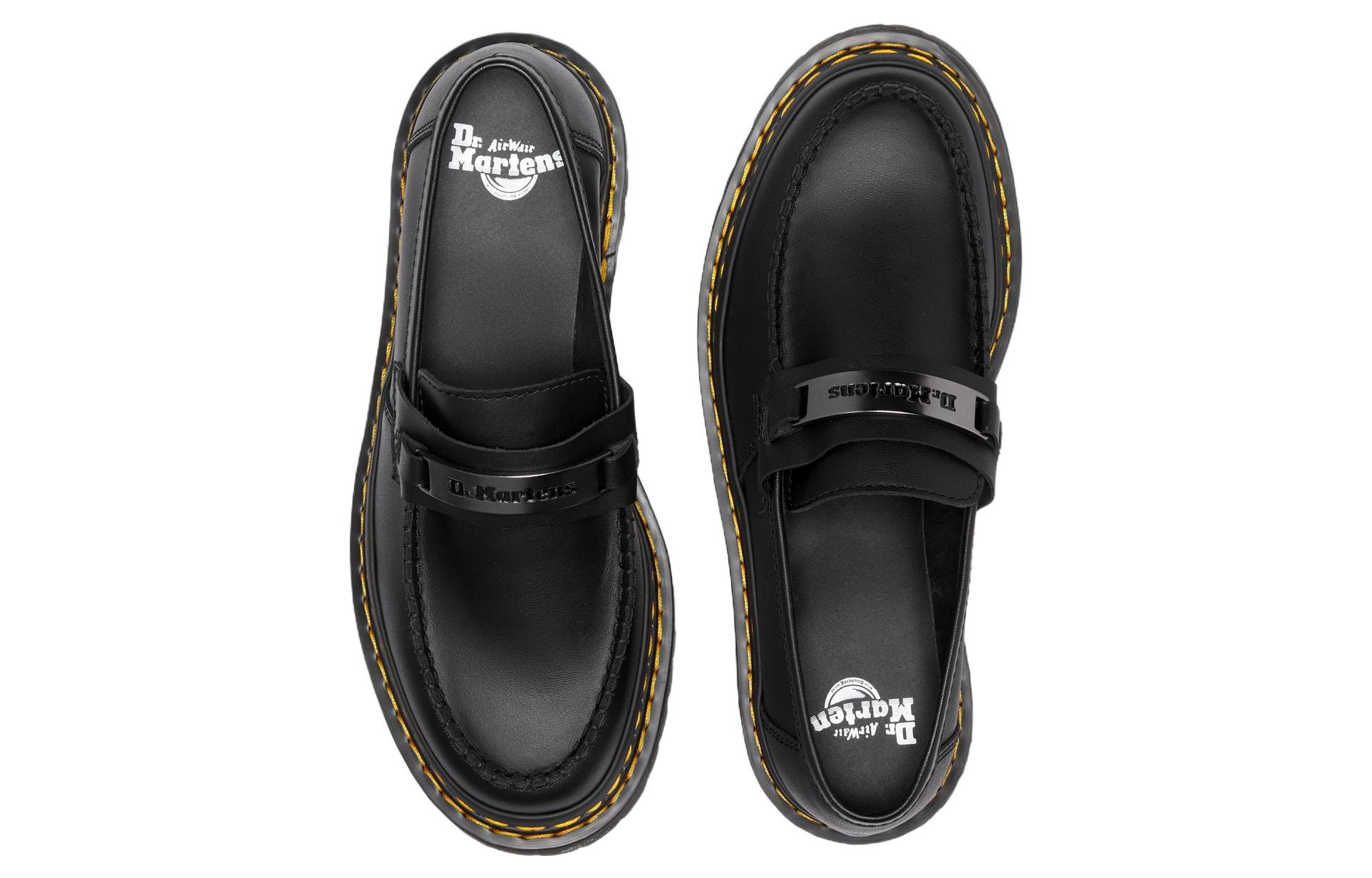 Dr. Martens Penton Bex Double Stitch Leather Loafers 'Black Poly Rip Stop + Element'
