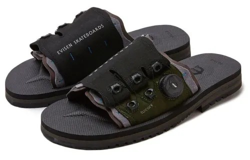 Evisen Skateboards x Suicoke Open Toe Quiet Slide Slippers Men's Black