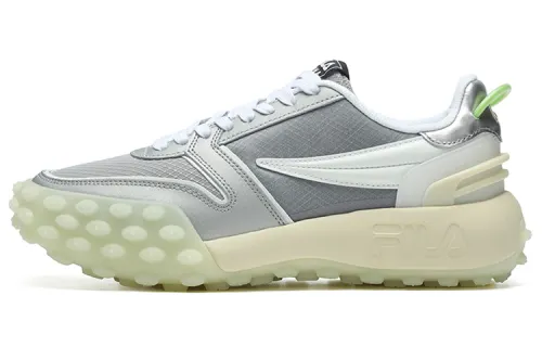 FILA Gara Textile, TPU, Leather Low top Casual Shoes Women's Silver Gray