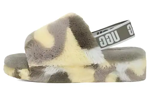 UGG Fluff Yeah Slide Camopop Moss Green Women's
