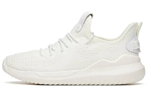 Anta Life Collection Fabric Cushioning Slip Resistant Abrasion Resistant Breathable Low top Sports Casual Shoes White