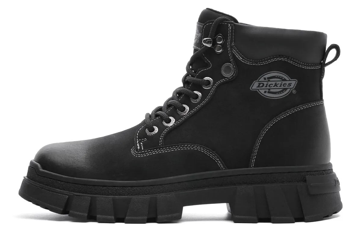 Dickies Winter Tactical Boots Lightweight Abrasion Resistant Workwear Outdoor Fleece Lined Combat Boots Men's Black