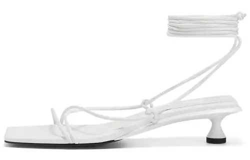 CHARLES&KEITH Pu One Strap Sandals 3.6cm Women's White