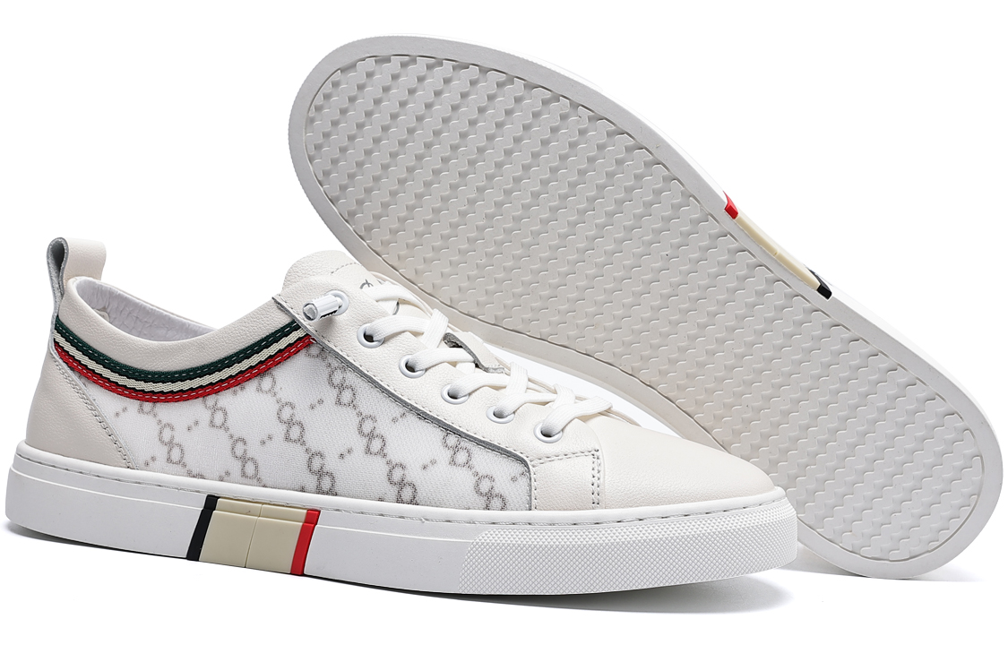 C°BANNER Cow Leather, Textile Low top Stylish Skateboarding Shoes Men's White