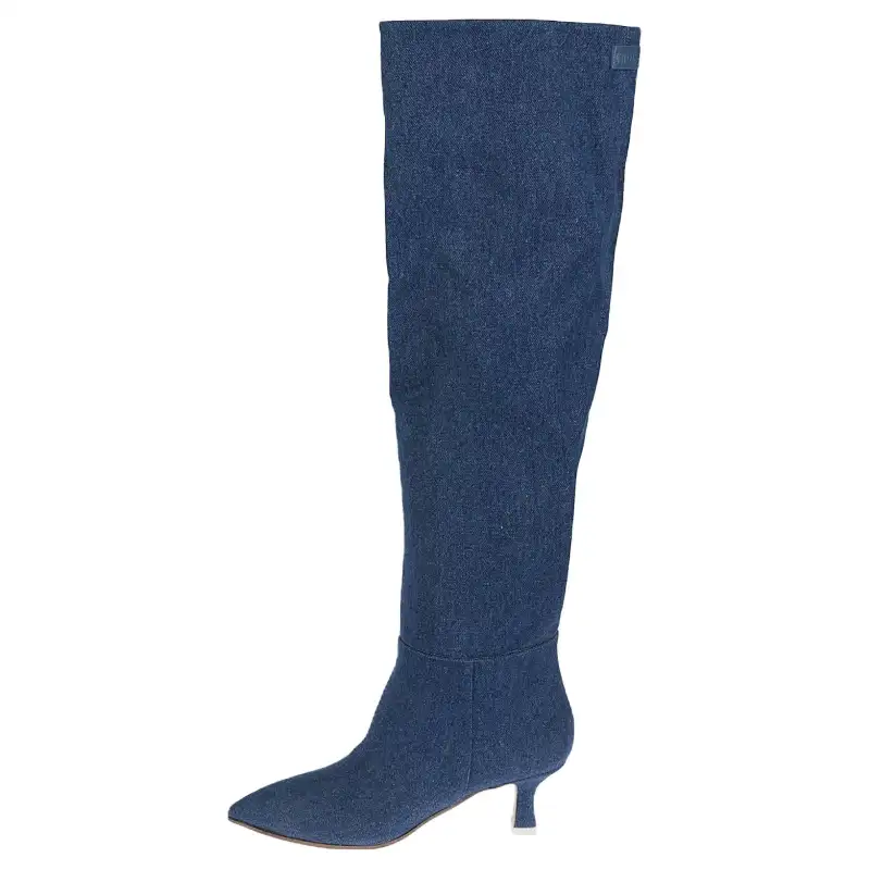3JUIN Knee High Boots 6cm Women's Blue