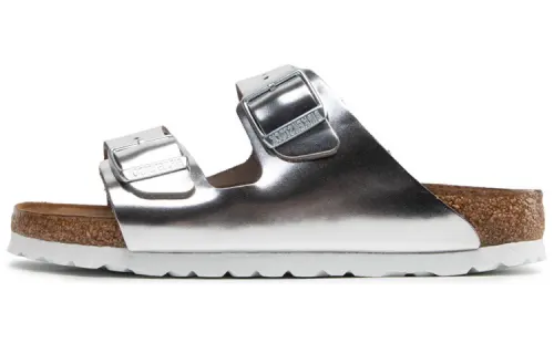 Birkenstock metallic buckled sliders Women's