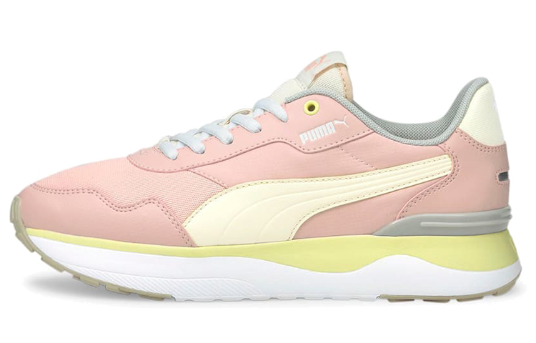 PUMA R78 Cushioning Slip Resistant Abrasion Resistant Low top Casual Shoes Women's Pink Yellow