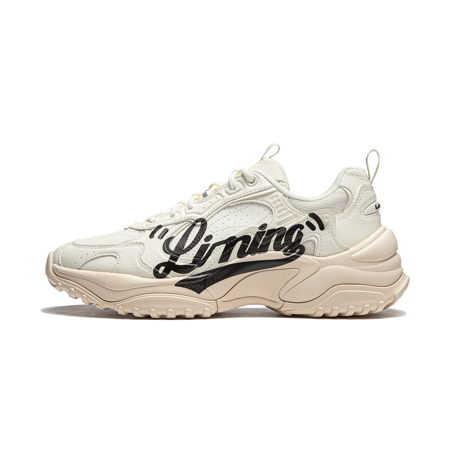 Li Ning Original Aspiration Slip Resistant Abrasion Resistant Low top Casual Shoes Men's Ecru