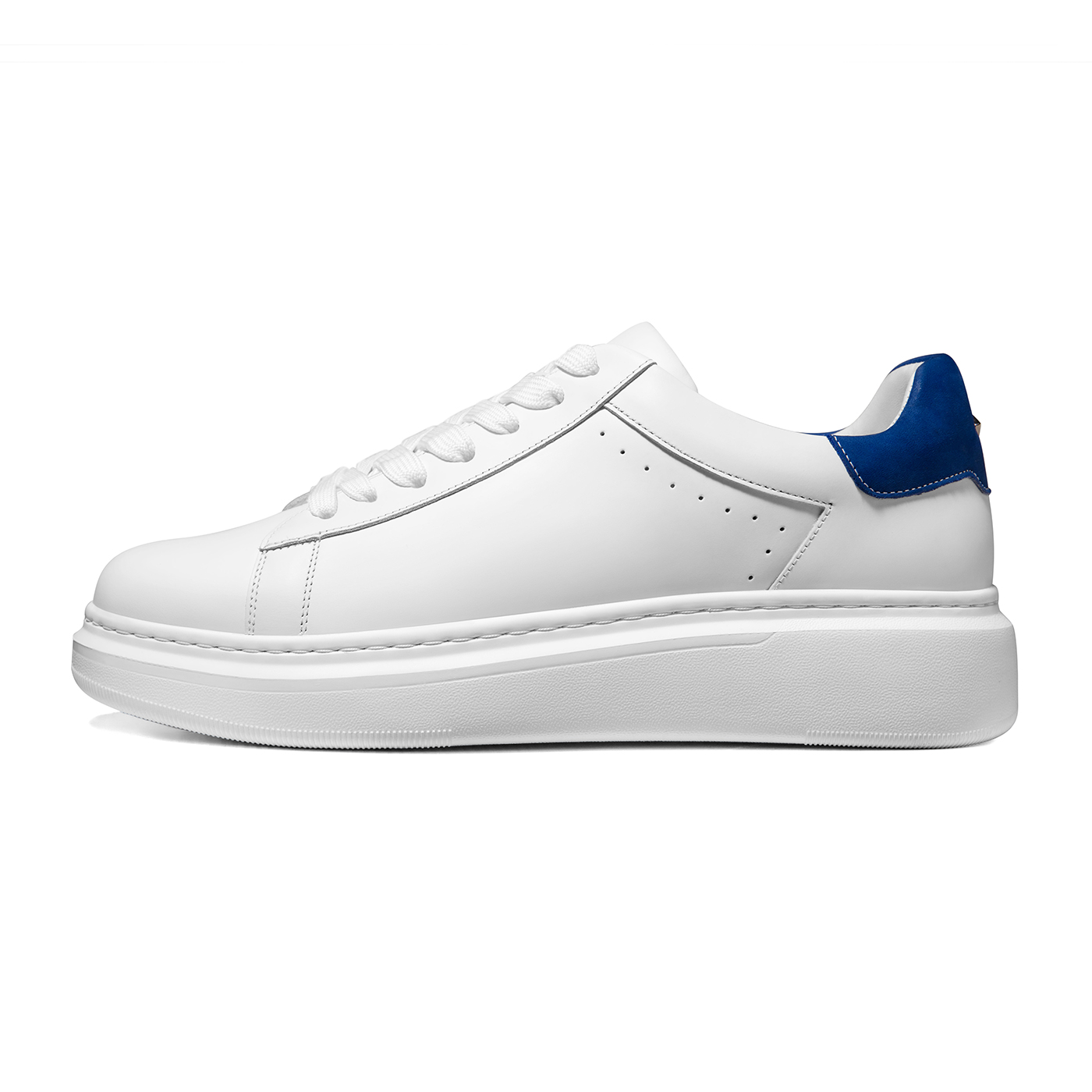 THOM WILLS Casual Versatile White Sneakers Skateboard Shoes Men's White Blue Tail