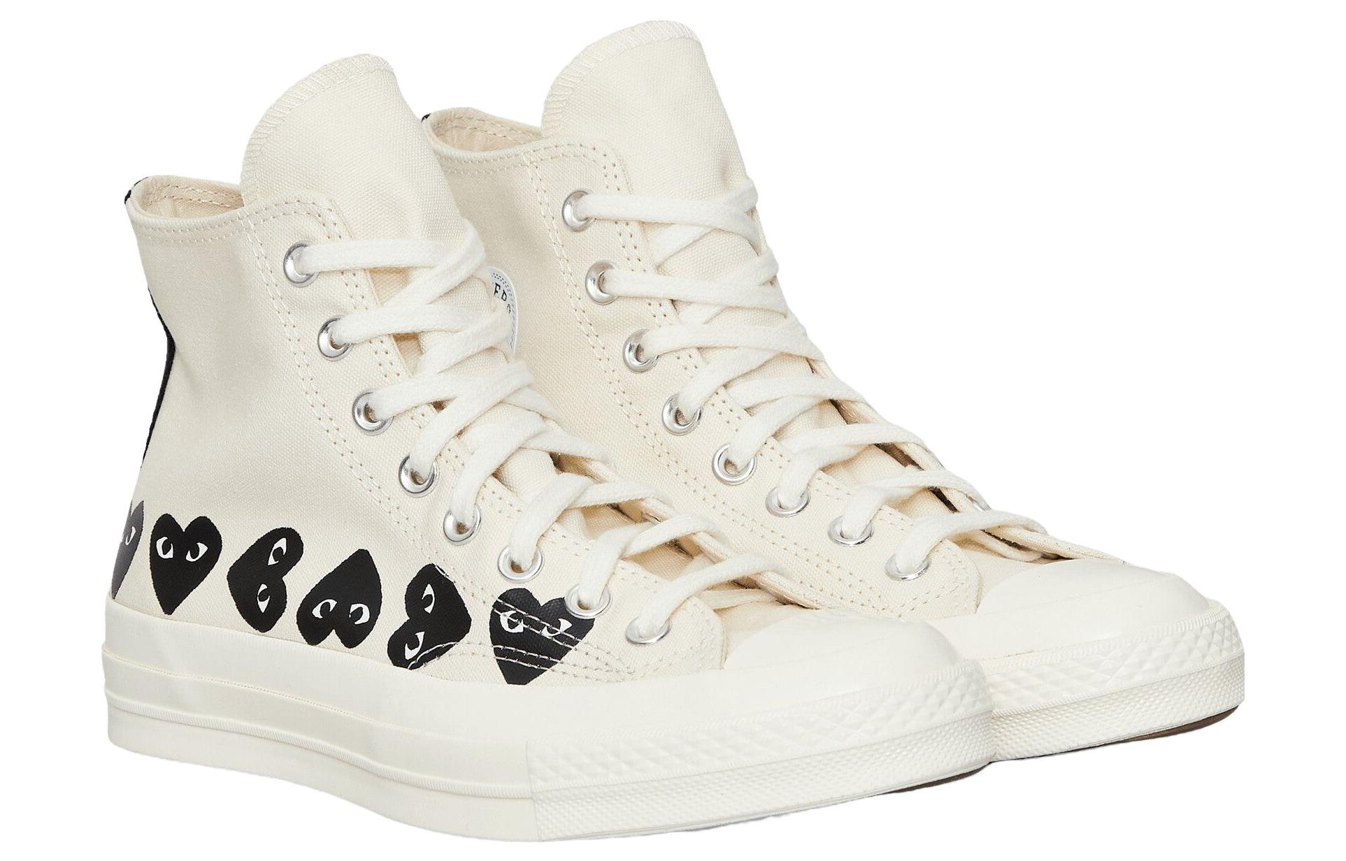 Converse x CDG Play Canvas High top Skateboard Shoes Unisex White