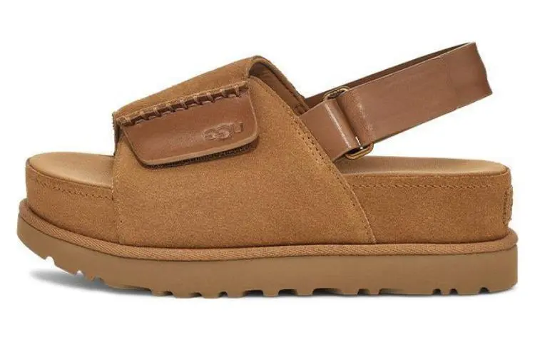 UGG Cow Split Leather Beach Sandals Women's Chestnut
