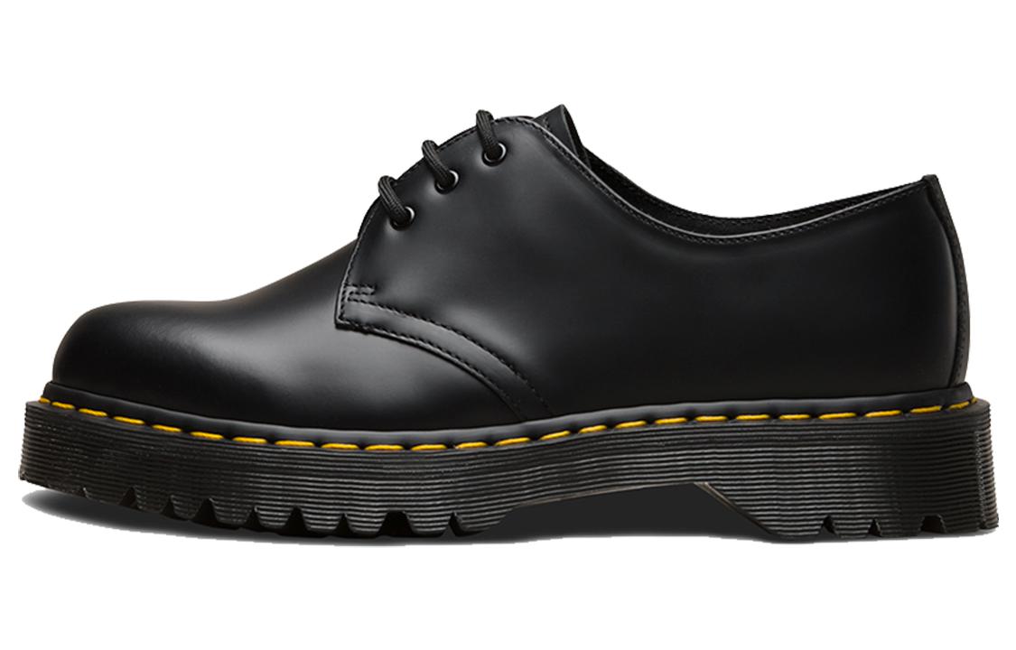 Dr.Martens Martin 1461 Bex leather glossy lace-up low-top lifestyle shoes for men and women, black