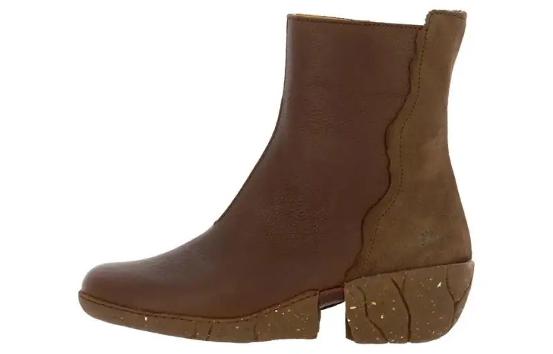 El Naturalista Cow Leather Ankle Boots 5CM Women's Brown