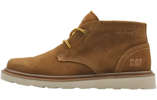 CAT Top Grain Cow Leather Slip Resistant Ankle Length Outdoor Boots Men's Light Brown