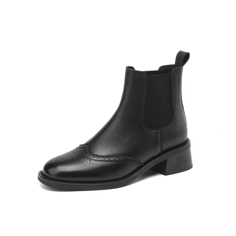 D FUSE SCANDINAVIA Leather Short Chelsea Boots 5CM Women's