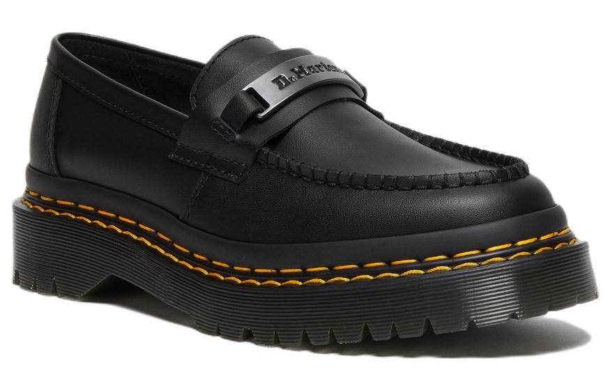 Dr. Martens Penton Bex Double Stitch Leather Loafers 'Black Poly Rip Stop + Element'