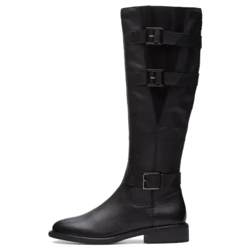 Clarks Leather Knee high Boots 2cm Women's Black