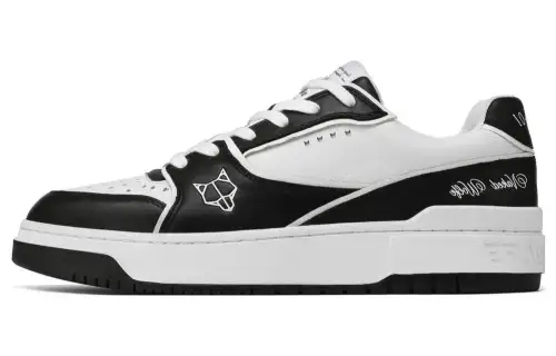 Naked Wolfe NW 01 Leather Platform Slip Resistant Low top Skateboard Shoes Men's Black White