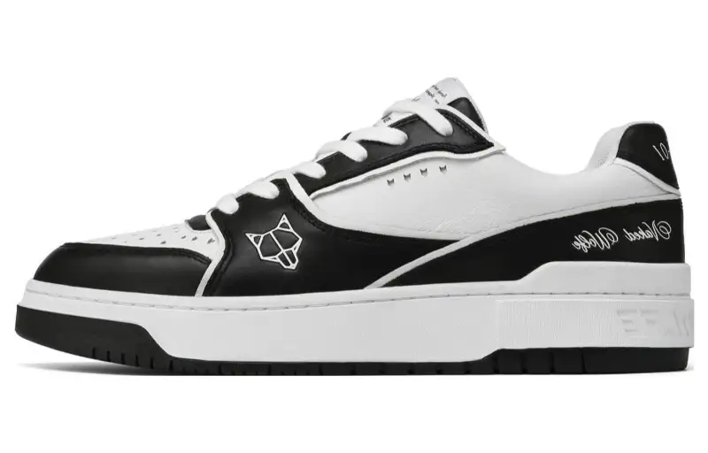 Naked Wolfe NW 01 Leather Platform Slip Resistant Low top Skateboard Shoes Men's Black White