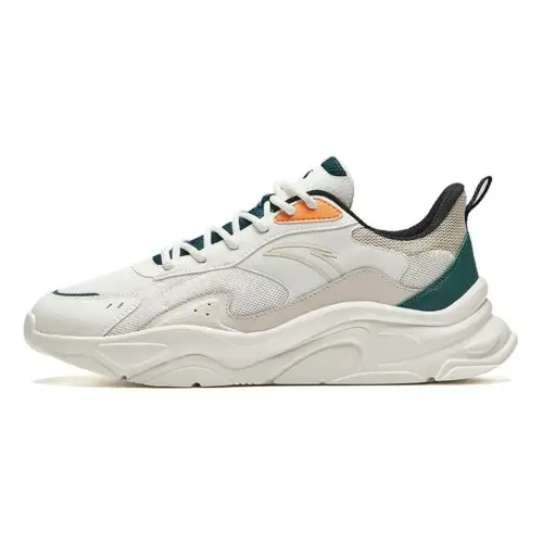 Anta Millennial Generation Slip Resistant, Abrasion Resistant, Breathable Low top Casual Shoes Men's White Gray Green