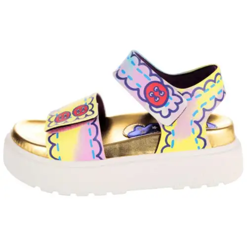 IRREGULAR CHOICE Pu Beach Sandals Women's Gold