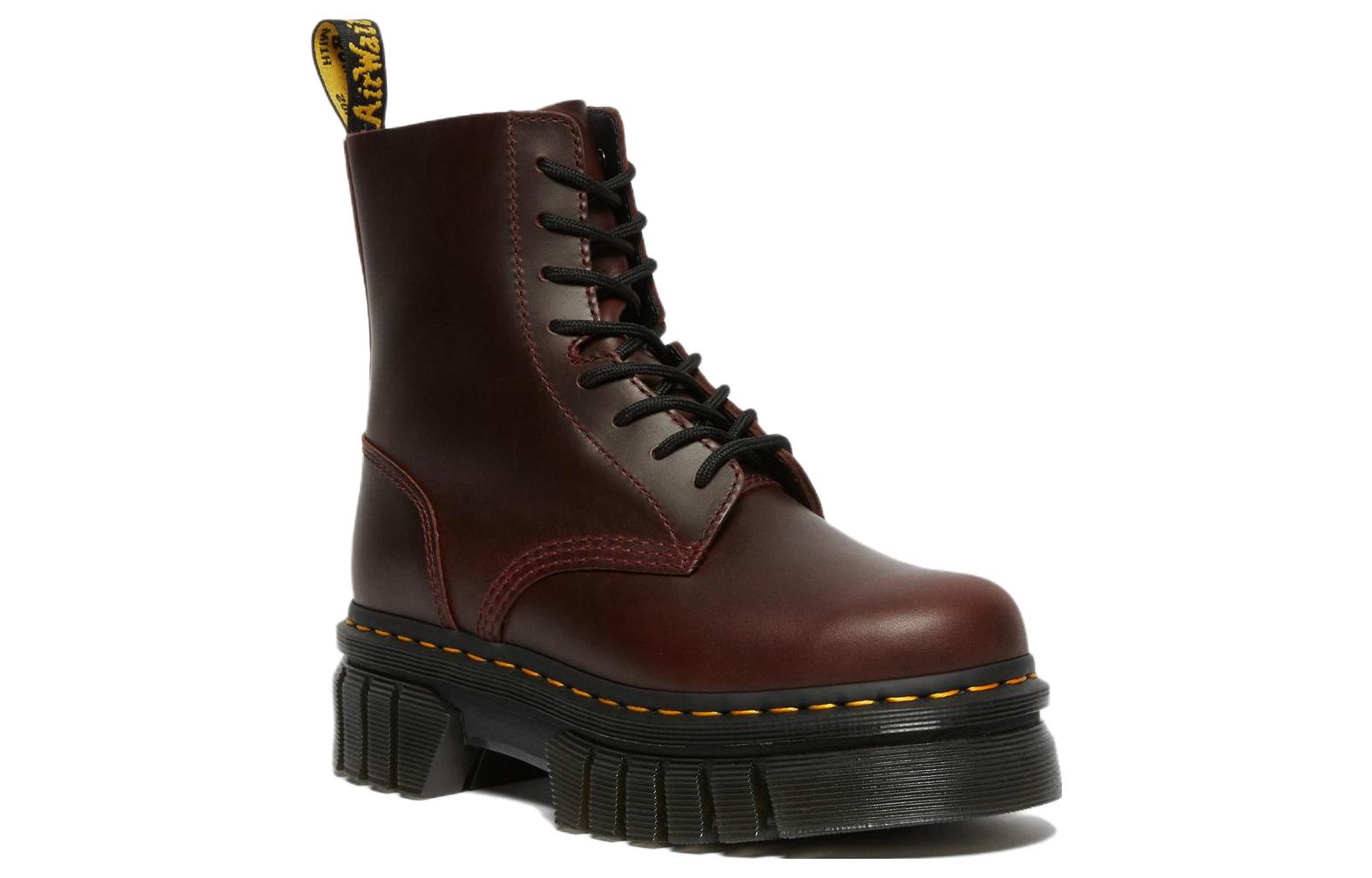 Dr. Martens Audrick Brando Leather Platform Lace Up Boots 'Brown' Women's
