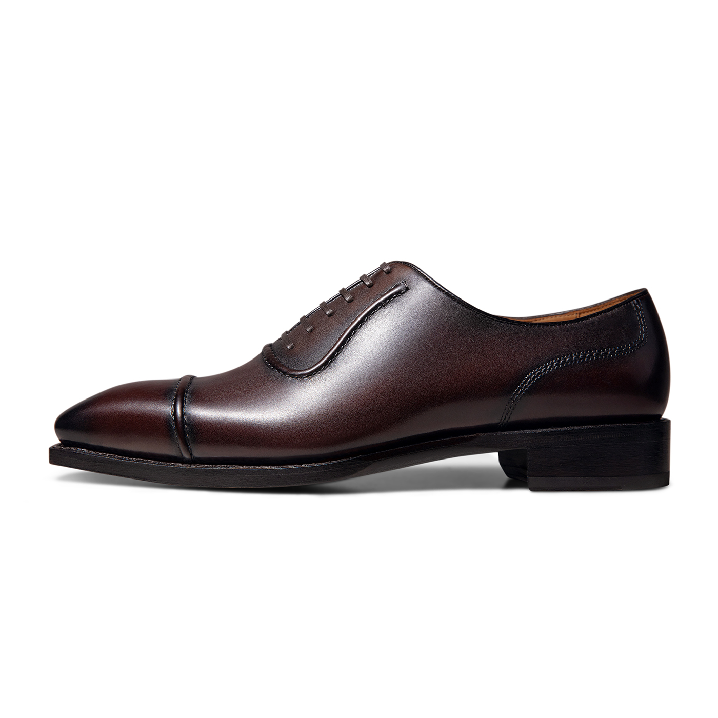 THOM WILLS British style business Oxford shoes, first layer of cowhide, Goodyear handmade, formal leather shoes, dark brown polished color