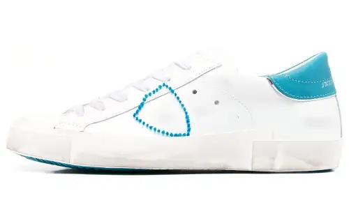 PHILIPPE MODEL Leather Stylish Skateboarding Shoes Women's White Blue