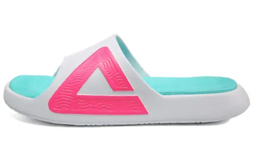 PEAK Taichi Classic Slippers Foam Sole EVA Slide Slippers Unisex White Rose Red Color