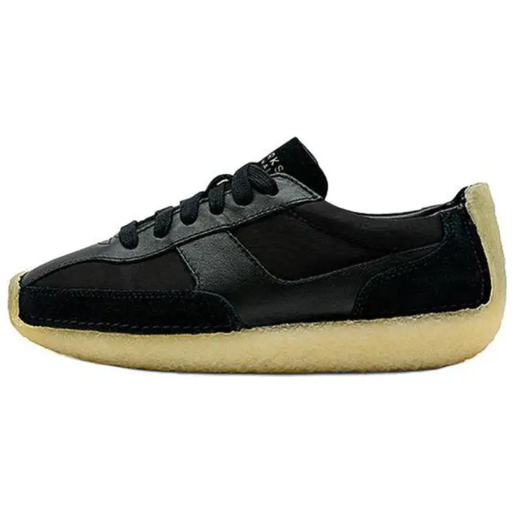 Clarks Cow Split Leather Breathable Low top Casual Shoes Women's Black