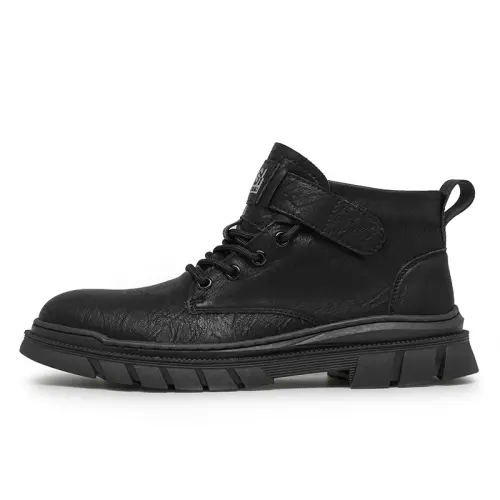 ENRICO COVERI Microfiber Leather Ankle Length Combat Boots Men's