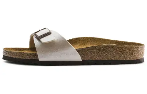 Birkenstock Slide Slippers Women's Pearl White Regular