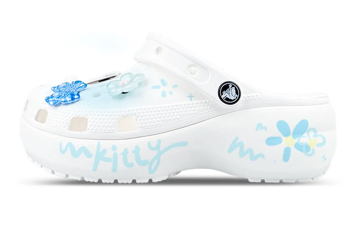 Crocs Classic Platform Clog Clogs Unisex White Blue