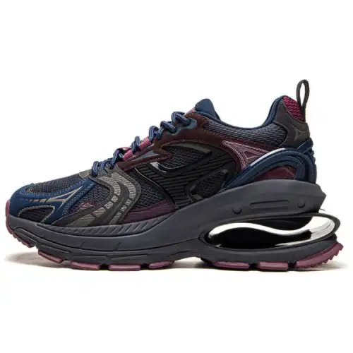 Li Ning Project* Textile, Synthetic Leather Slip Resistant Abrasion Resistant Low top Casual Shoes Women's Blue Red