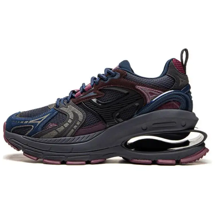 Li Ning Project* Textile, Synthetic Leather Slip Resistant Abrasion Resistant Low top Casual Shoes Women's Blue Red
