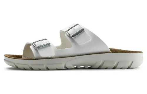 Birkenstock Synthetic Leather Slide Slippers Men's White Regular