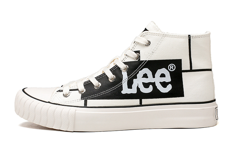 Lee Trendy Versatile Fashion Casual Lightweight And Breathable High top Canvas Shoes Unisex White