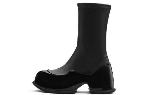 CHARLES&KEITH Small Ck Pu Ankle Boots 6CM Women's Black/Red