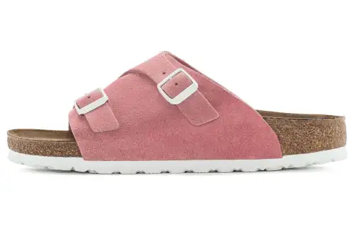 Birkenstock Suede Slide Slippers Unisex Candy Pink Regular