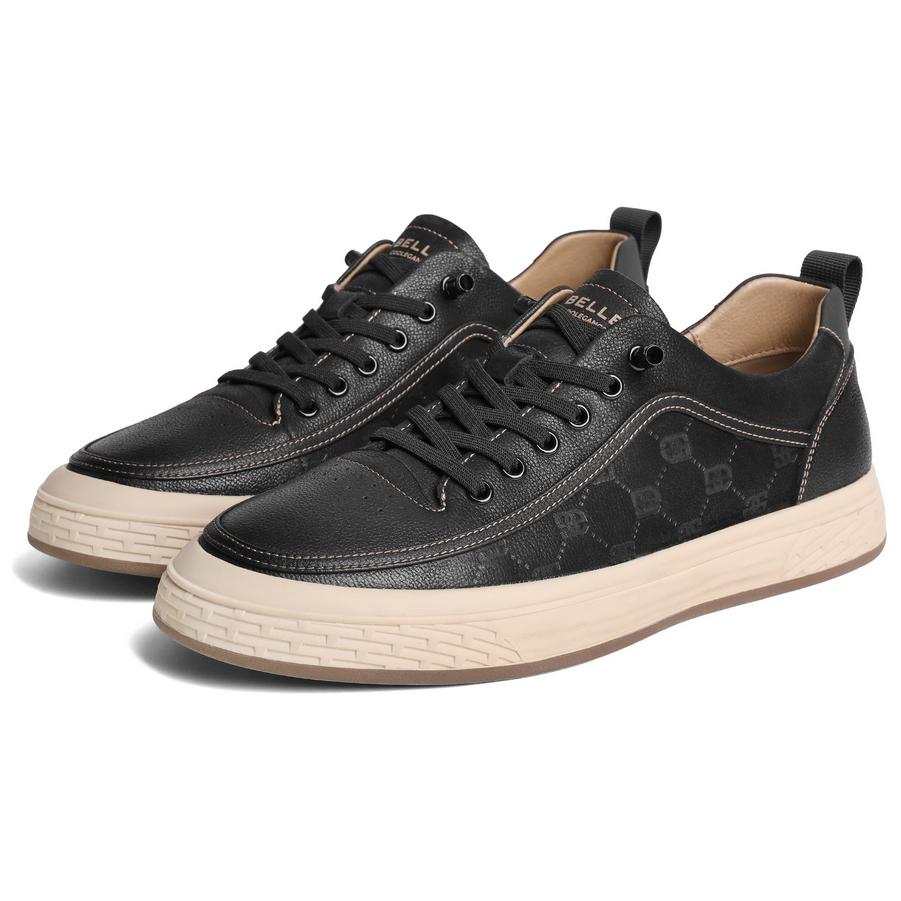 BELLE Top Grain Cow Leather Low top Skateboard Shoes Men's