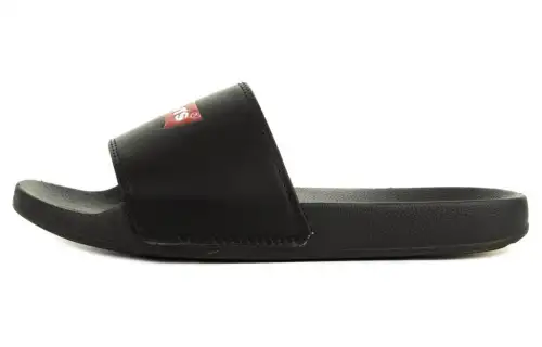Levis Slide Slippers Flat Men's Black Red