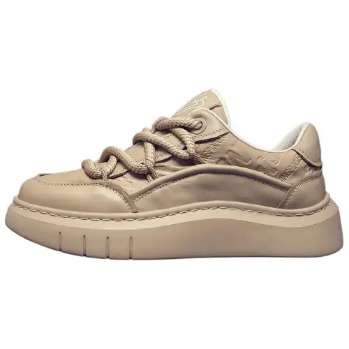 JANE HARLOW Leather Low top Skateboard Shoes Men's Apricot