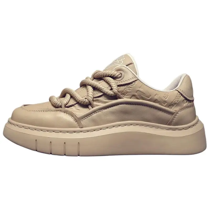 JANE HARLOW Leather Low top Skateboard Shoes Men's Apricot