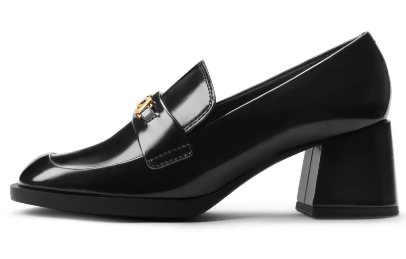 CHARLES&KEITH Small Ck Pu Loafers 5.9cm 5.9cm Women's Black Boxed Black/Multi Composite Color/Brown