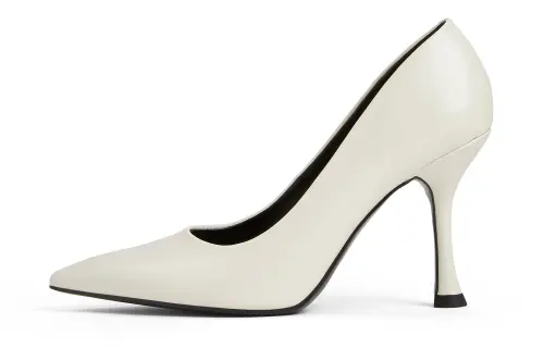 CHARLES&KEITH Small Ck Pu Women's Casual Shoes 9.3cm Women's Cream Milk White/Silver
