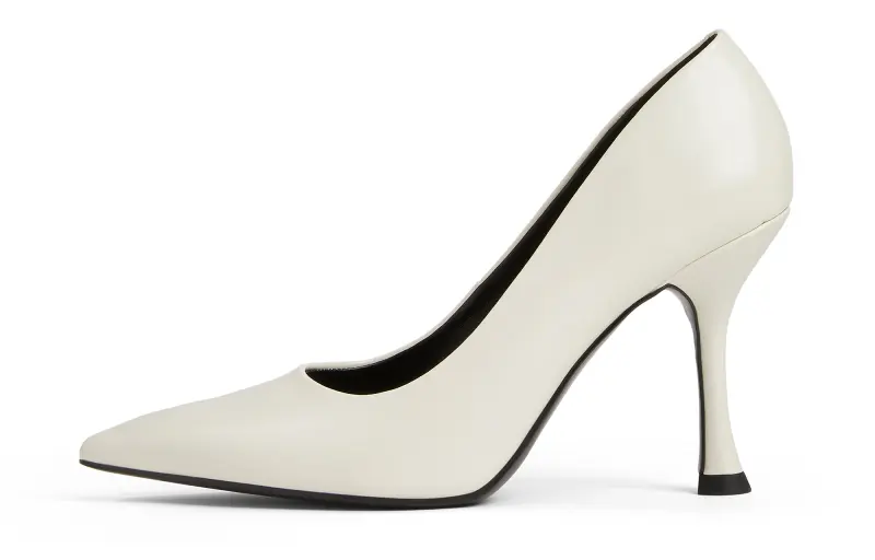 CHARLES&KEITH Small Ck Pu Women's Casual Shoes 9.3cm Women's Cream Milk White/Silver