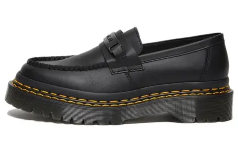 Dr. Martens Penton Bex Double Stitch Leather Loafers 'Black Poly Rip Stop + Element'