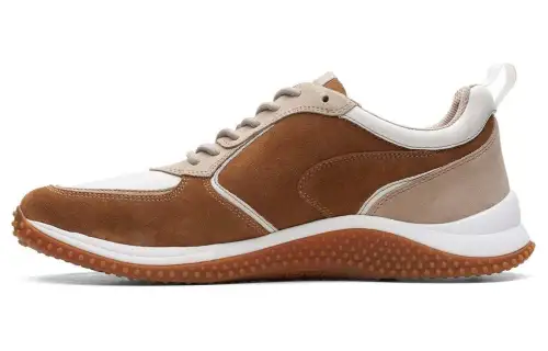 Clarks Leather Slip Resistant Abrasion Resistant Low top Casual Shoes Men's Tan