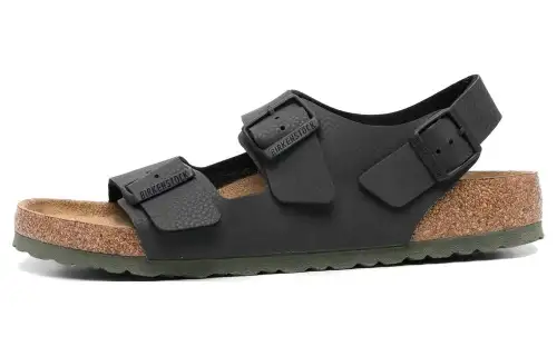 Birkenstock Calfskin Stylish Sandal Men's Dark Gray